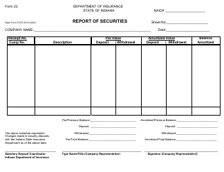 Form 22 (State Form 37207) Report of Securities - Indiana, Page 3