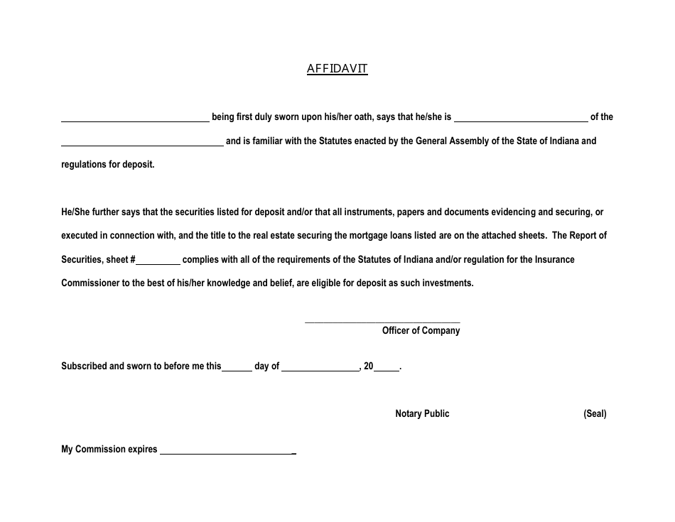 Form 22 (State Form 37207) Report of Securities - Indiana, Page 4