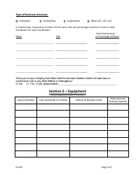 Railroad Contract Crew Carrier Permit Application - Washington, Page 3