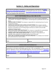 Railroad Contract Crew Carrier Permit Application - Washington, Page 4