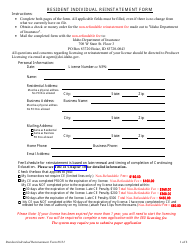 Document preview: Resident Individual Reinstatement Form - Idaho