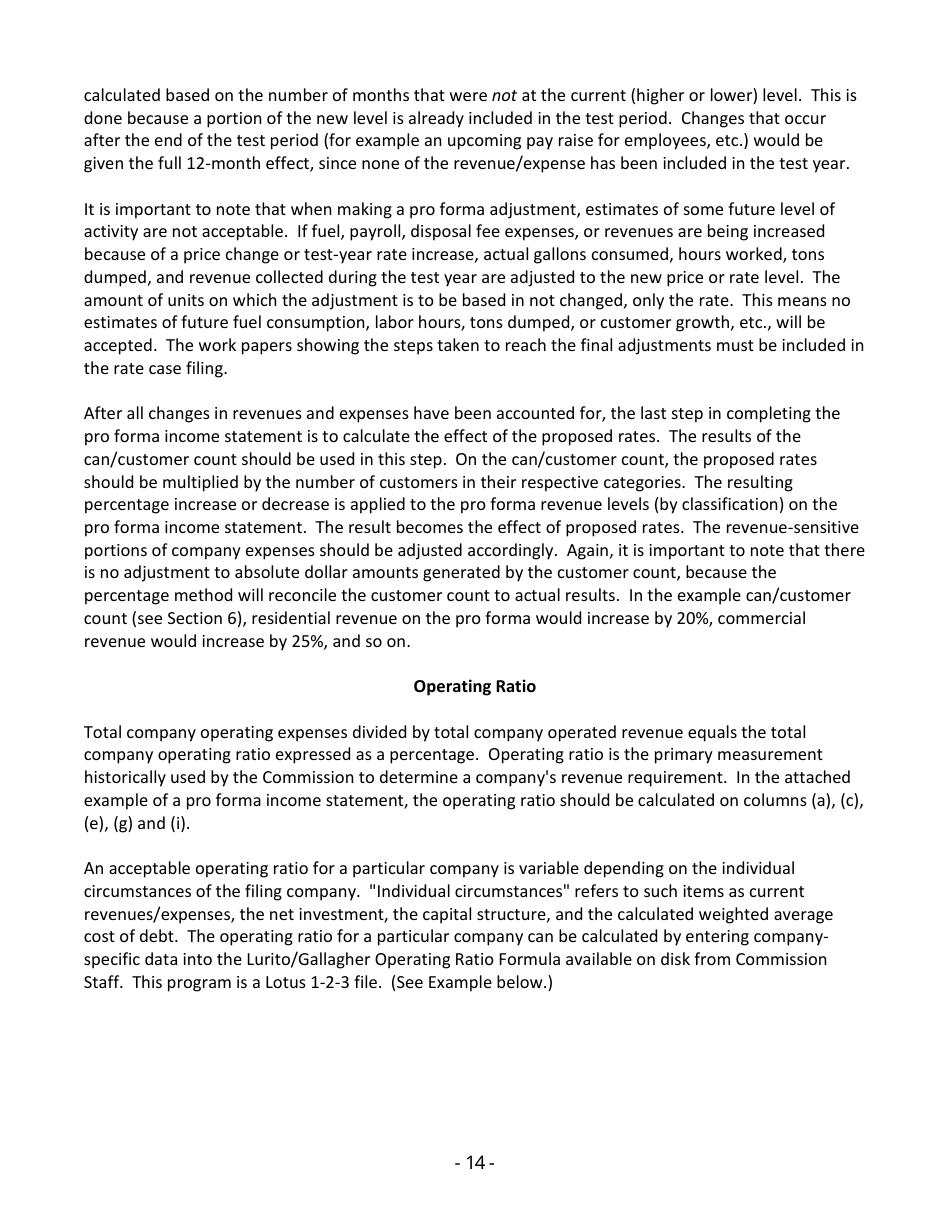 Instructions for Filing a New Solid Waste Tariff or Amend an Existing Tariff - Washington, Page 17