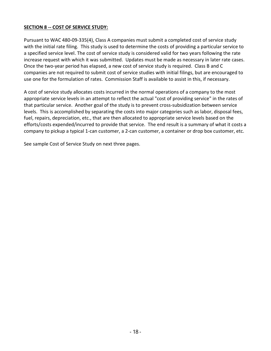 Instructions for Filing a New Solid Waste Tariff or Amend an Existing Tariff - Washington, Page 21