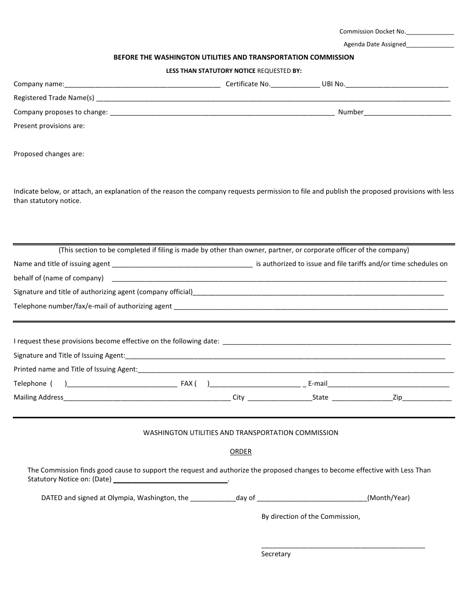 Instructions for Filing a New Solid Waste Tariff or Amend an Existing Tariff - Washington, Page 26