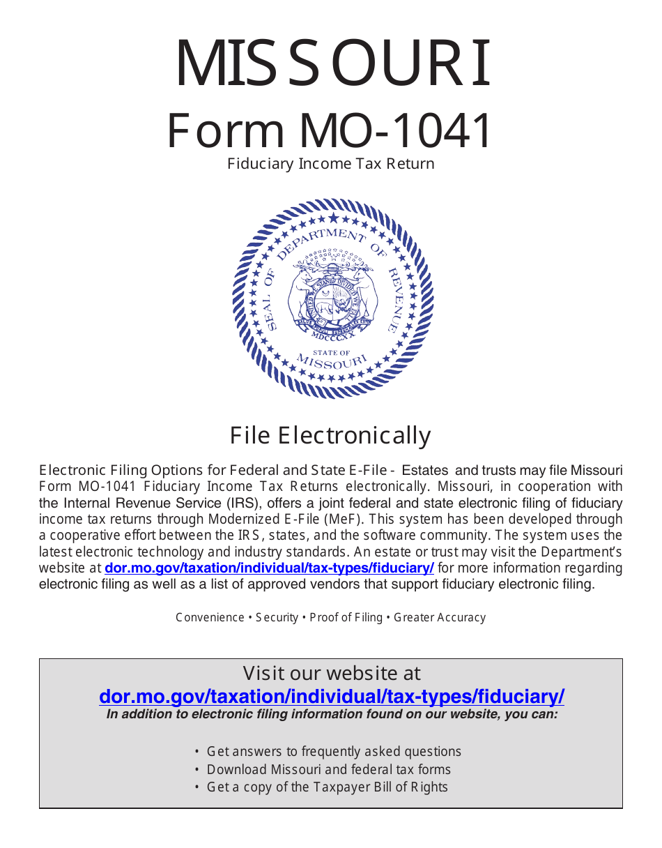 Form MO-1041 Fiduciary Income Tax Return - Missouri, Page 3