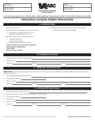 Industrial Alcohol Permit Application - Virginia