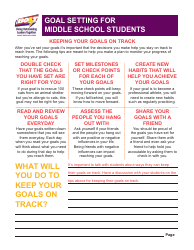 Goal Setting for Middle School Students - Answer Key - Virginia, Page 2