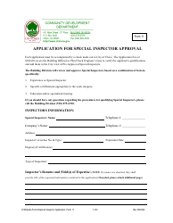 Form 11 Application for Special Inspector Approval - City of Chico, California