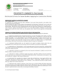 Form 08 Property Owner&#039;s Package - City of Chico, California