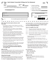 Document preview: Form 307 North Dakota Transmittal of Wage and Tax Statement - North Dakota