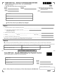 Document preview: Form RWT-941 (SFN28261) Royalty Withholding Return - North Dakota