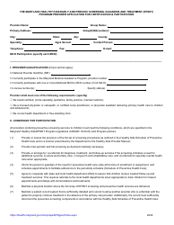 Document preview: Provider Application for Certification & Participation - the Maryland Healthy Kids/Early and Periodic Screening, Diagnosis and Treatment (Epsdt) Program - Maryland