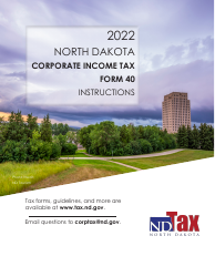 Instructions for Form 40, SFN28740 Corporation Income Tax Return - North Dakota