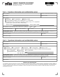 Form CTS (SFN28747) Credit Transfer Statement - North Dakota