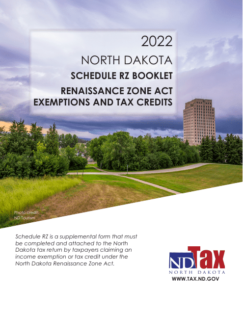 Instructions for Form SFN28706 Schedule RZ Renaissance Zone Income Exemption and Tax Credits - North Dakota, 2022