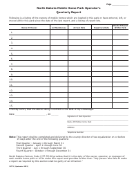 Document preview: Form 24773 North Dakota Mobile Home Park Operator's Quarterly Report - North Dakota