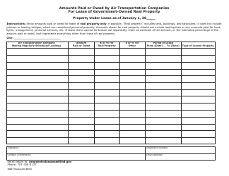 Document preview: Form 25817 Amounts Paid or Owed by Air Transportation Companies for Lease of Government-Owned Real Property - North Dakota