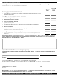 Clinical Laboratory Technologist Form 4 Attestation of Training Program Content in Molecular Diagnosis Restricted to Molecular Diagnosis Included in Genetic Testing-Molecular and Molecular Oncology - New York, Page 2