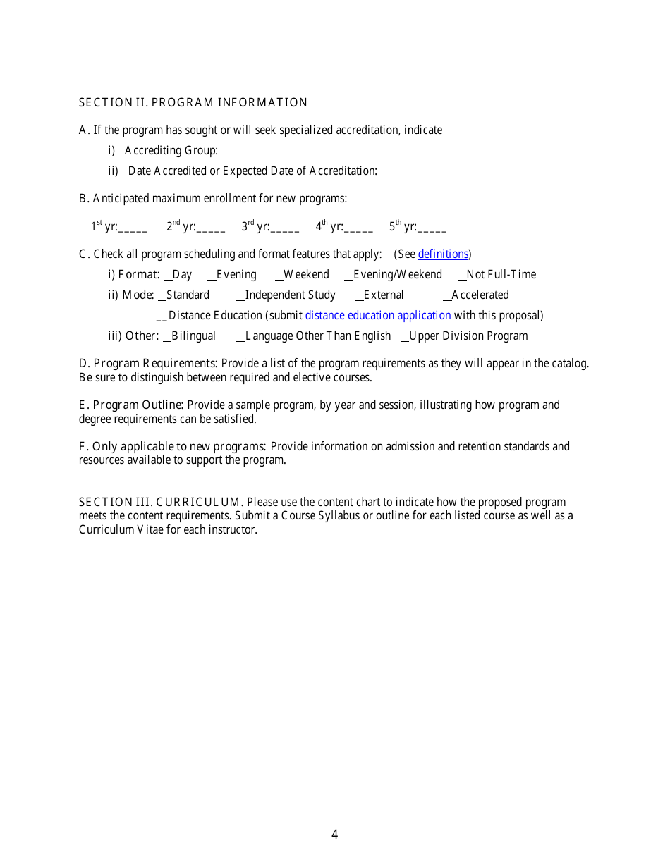 Attachment A Program Proposal Application Form for Programs Preparing Licensed Professional Geologists - New York, Page 2