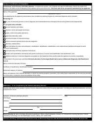 Clinical Laboratory Technologist Form 4A Certification of Completion of a Training Program in Molecular Diagnosis Not Restricted to Molecular Diagnosis Included in Genetic Testing-Molecular and Molecular Oncology for Employment in Cancer Centers and Designated Teaching Hospitals - New York, Page 2