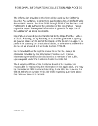 Form 11A-29 Certificate of General Experience (Public Accounting) - California, Page 4
