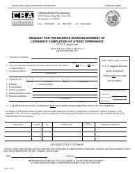 Form 11A-31 Request for the Board&#039;s Acknowledgment of Licensee&#039;s Completion of Attest Experience - California, Page 3