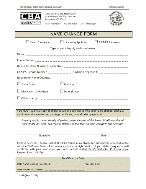 Form 11L-7B  Printable Pdf