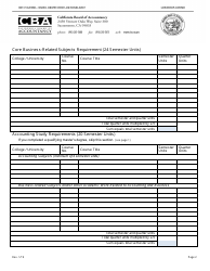 Educational Requirements for CPA Licensure Self-assessment Worksheet - California, Page 2