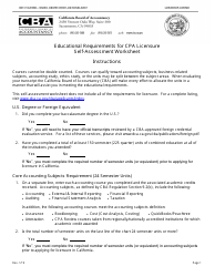Educational Requirements for CPA Licensure Self-assessment Worksheet - California, Page 4