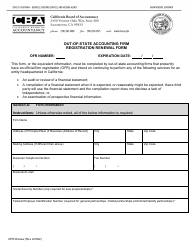 Form OFR-RENEW Out-of-State Accounting Firm Registration Renewal Form - California