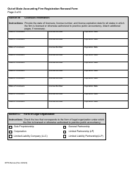 Form OFR-RENEW Out-of-State Accounting Firm Registration Renewal Form - California, Page 2