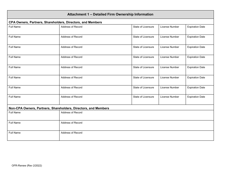 Form OFR-RENEW Out-of-State Accounting Firm Registration Renewal Form - California, Page 6