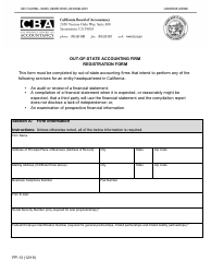 Form PP-13 Out-of-State Accounting Firm Registration Form - California