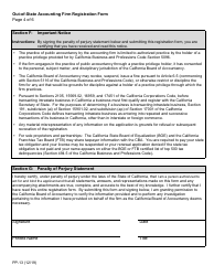 Form PP-13 Out-of-State Accounting Firm Registration Form - California, Page 4