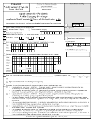 Podiatrist Ankle Surgery Privilege Form 1PODPR Application for Podiatric Ankle Surgery Privilege - New York