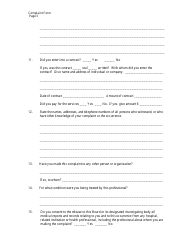 Complaint Form - Board of Dietetic Practice - Maryland, Page 3