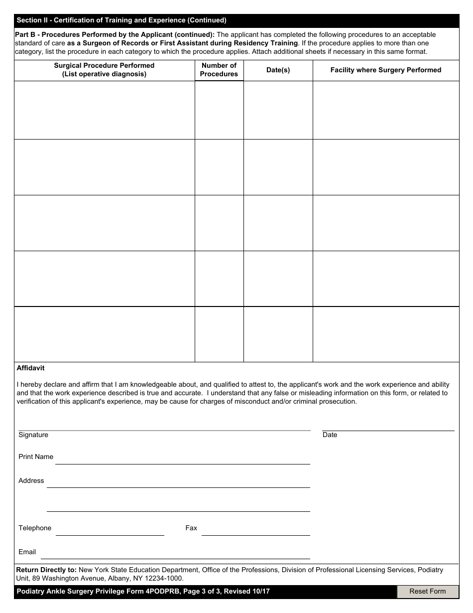 Podiatrist Ankle Surgery Privilege Form 4PODPRB - Fill Out, Sign Online ...