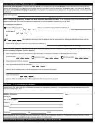 Clinical Laboratory Technologist Restricted License Form 2 Certification of Professional Education - New York, Page 2