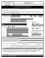 Document preview: Architect Form 4L Attestation of Lawful Practice Outside New York State as an Architect - New York