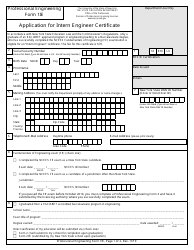 Document preview: Professional Engineering Form 1IE Application for Intern Engineer Certificate - New York
