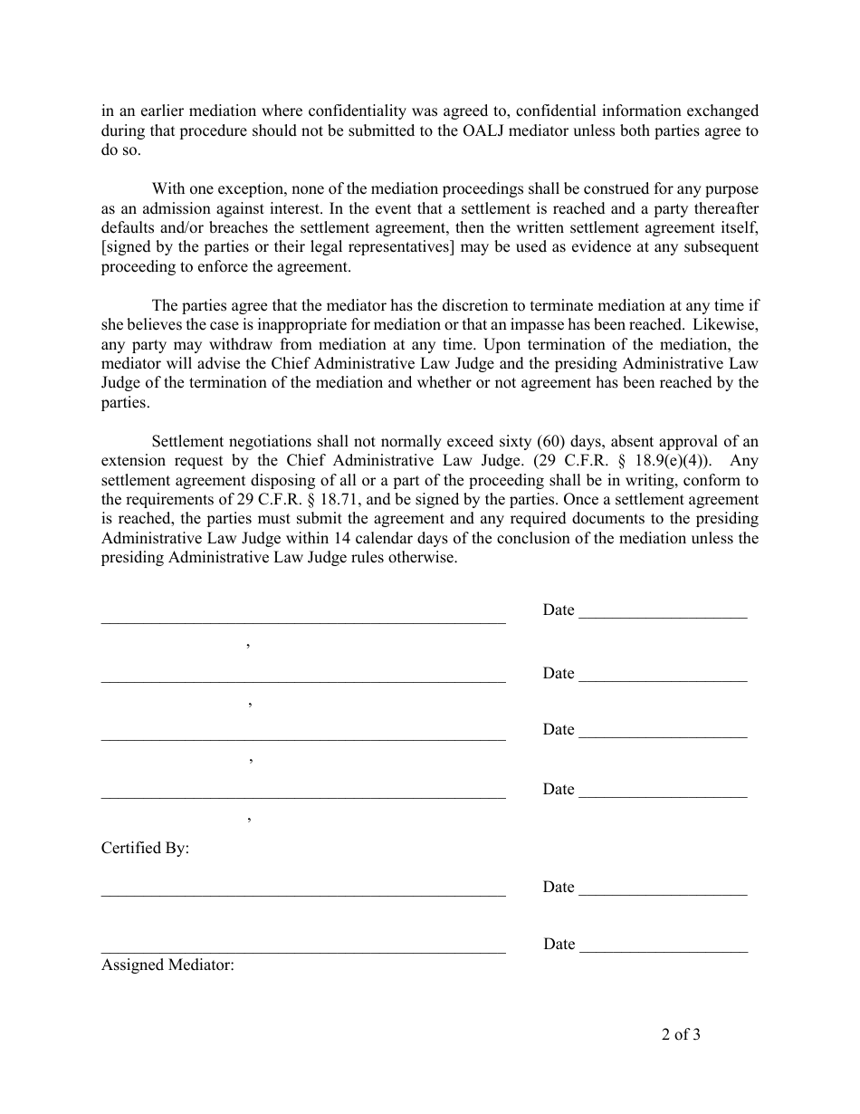 Agreement To Mediate Download Fillable Pdf 