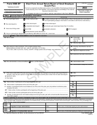 Form 5500-SF Short Form Annual Return/Report of Small Employee Benefit Plan - Sample