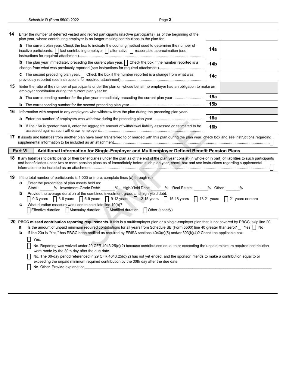 Form 5500 Schedule R Download Printable PDF Or Fill Online Retirement 