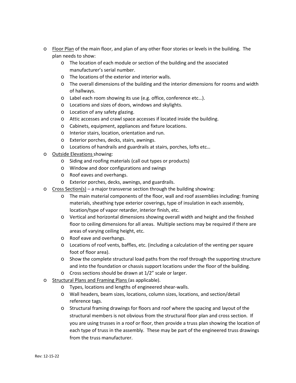 Factory-Built Commercial Buildings - Plan Submittal Checklist - Washington, Page 3