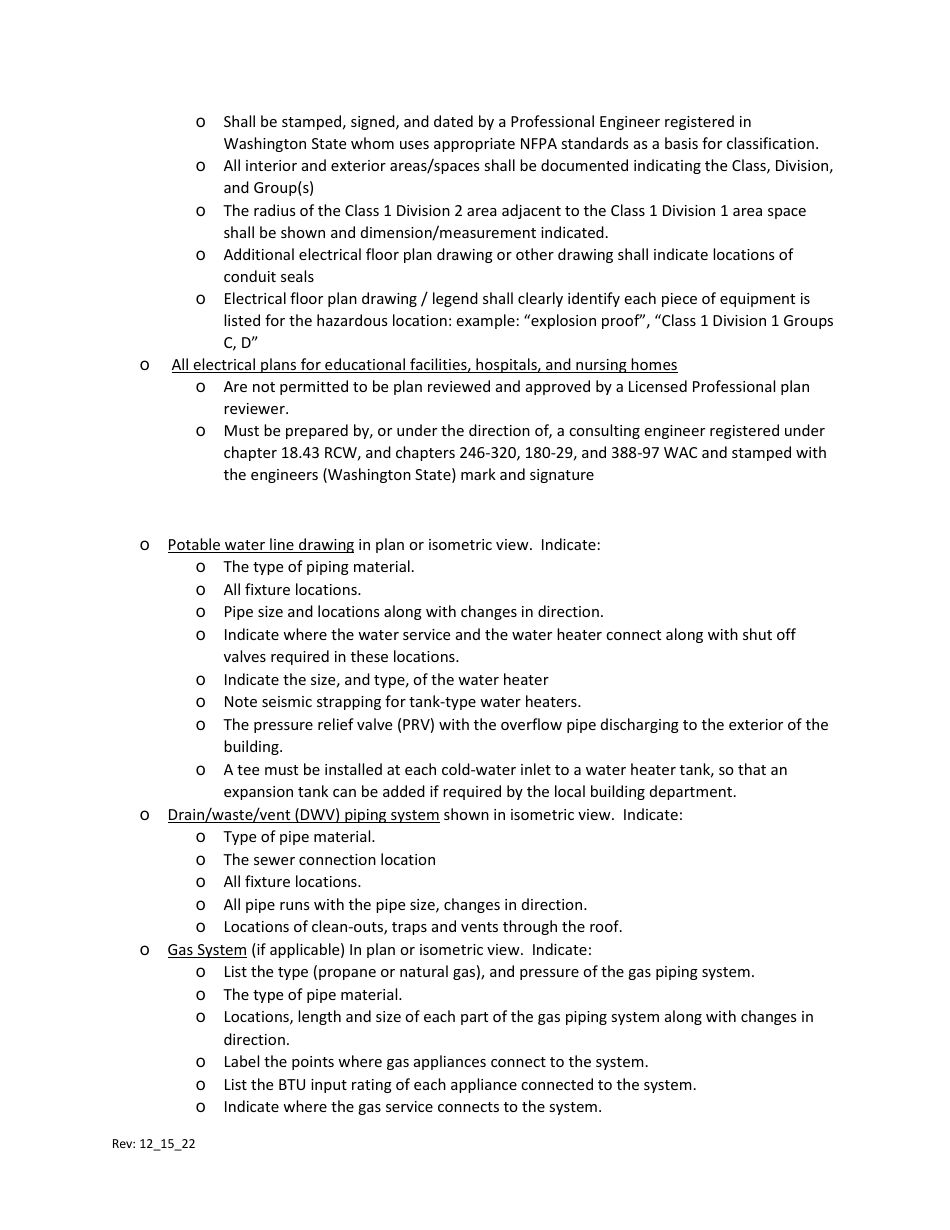 Factory-Built Commercial Buildings - Plan Submittal Checklist - Washington, Page 8