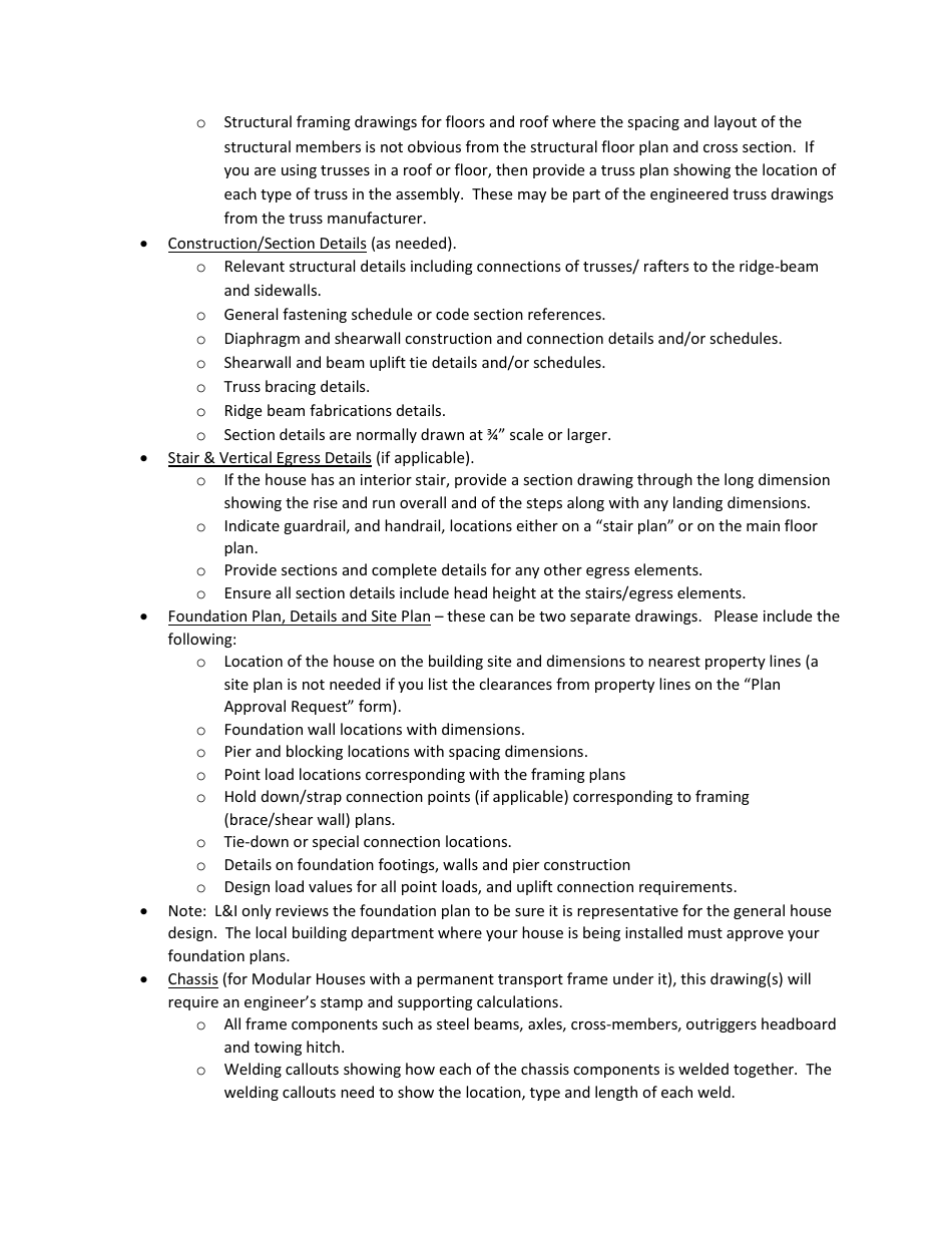 Factory Built Residential Buildings - Plan Submittal Checklist - Washington, Page 4