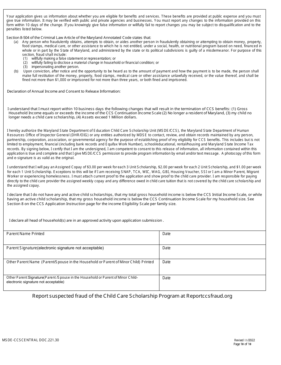 Form DOC 221 30 Download Fillable PDF Or Fill Online New   Page 10 Thumb 950 