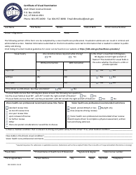 Form DLD49 Certificate of Visual Examination - Utah