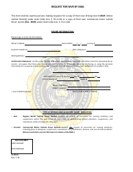Document preview: Form DLD60M Request for Mvr by Mail - Utah