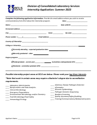 Document preview: Internship Application - Virginia, 2023